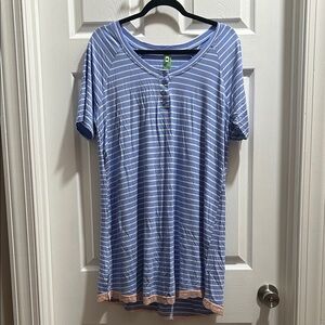 Honeydew Intimates Blue and White Striped Top